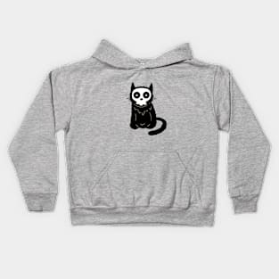 Halloween black cat skeleton Kids Hoodie